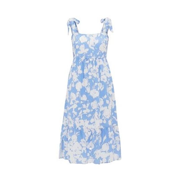 HYACINTH HOUSE Blue and White Floral Lupine Midi Dress Size M NWT - Picture 8 of 8